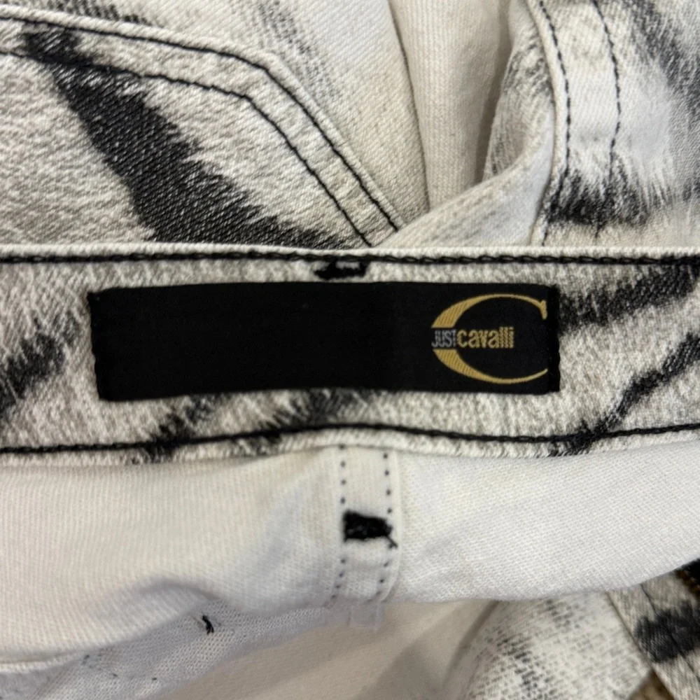 SUPER RARE HTF Vintage 2002 Just Cavalli Ombre Zebra Print Flared Jeans 29 NWOT - Picture 10 of 16